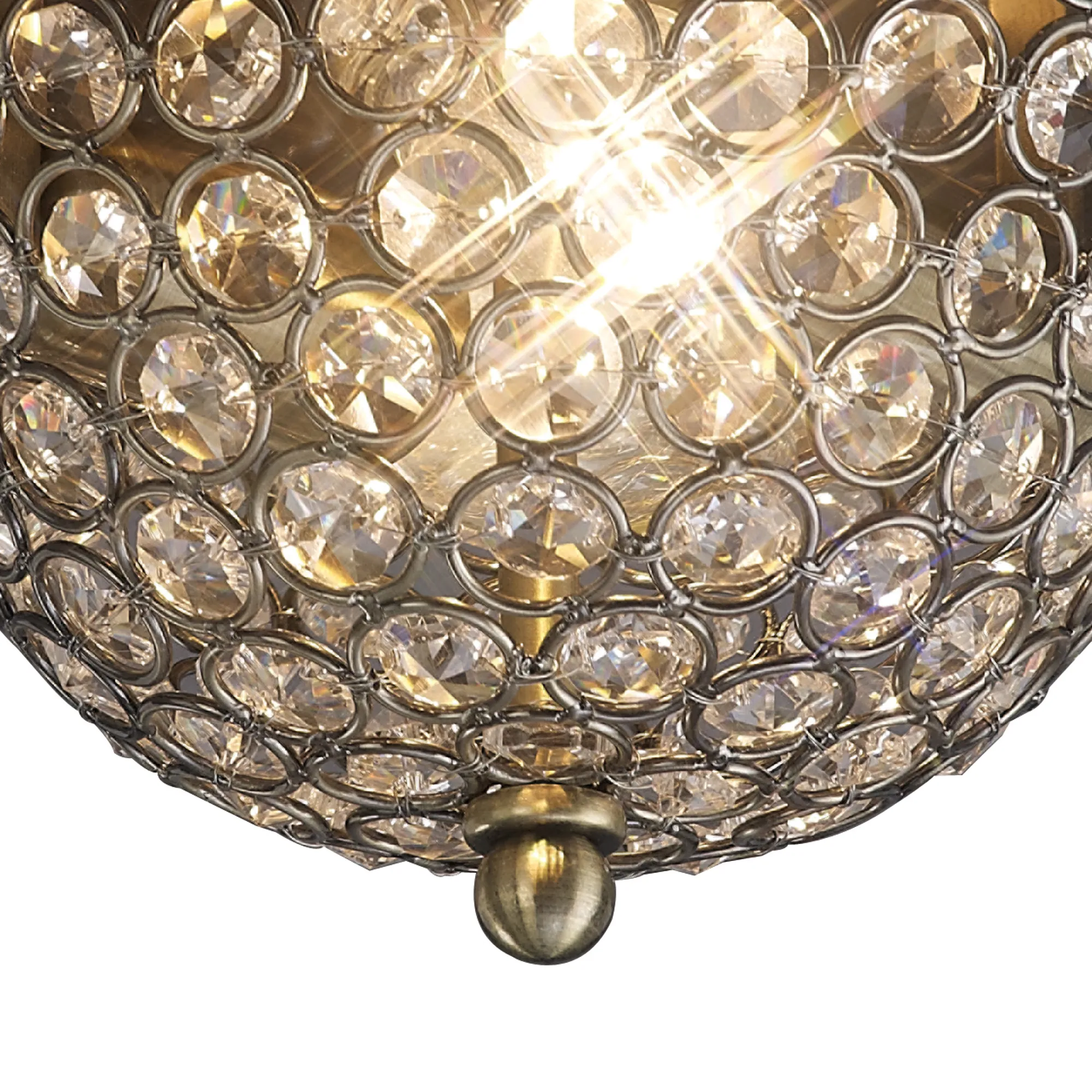 Paloma Crystal  Flush Ceiling 2 Light IL31130  Diyas Paloma